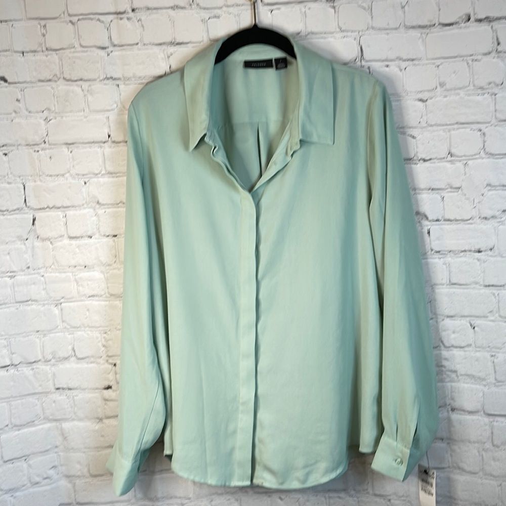 Halogen Women's Green Blouse‎ size 1, Long Sleeve, New with Tags
